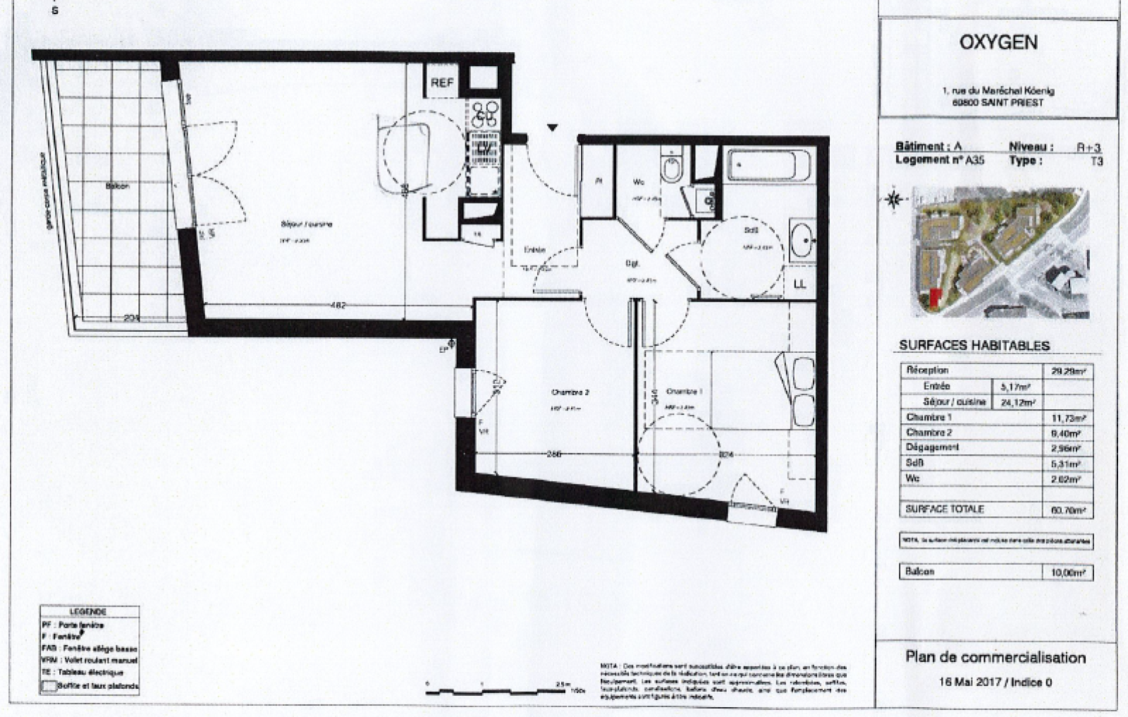 Image d'un appartement st priest - 3 pièce(s) - 60.7 m2 à 794€ à saint-priest (69800)